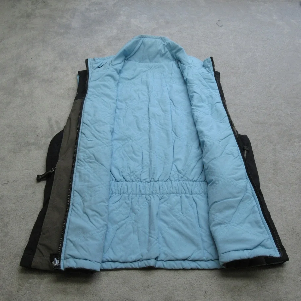 Nike Vest Youth Medium Blue Insulated Quilted Puffer Full Zip Reversible VTG‎